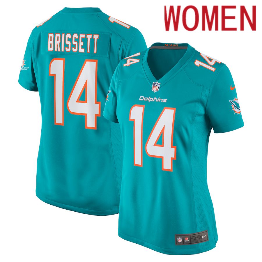 Women Miami Dolphins #14 Jacoby Brissett Nike Green Game NFL Jersey->women nfl jersey->Women Jersey